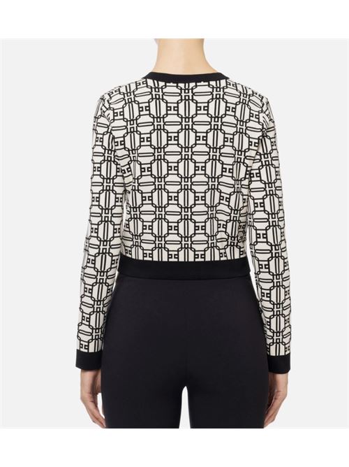 Cropped jacquard logo cardigan ELISABETTA FRANCHI | MK32B47E2.E84